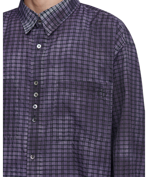 NOMANUAL(NOMANUAL)の「OVERDYED CHECK SHIRT - PURPLE(シャツ/ブラウス・メンズ・その他・MEDIUM/LARGE)」の5枚目の写真