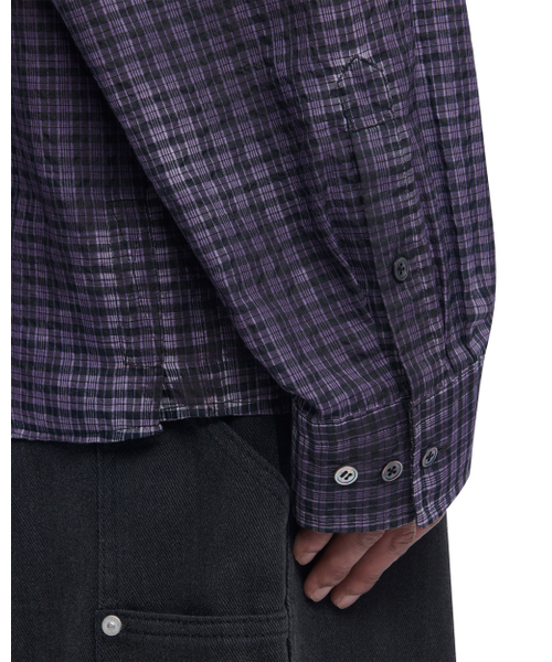 NOMANUAL(NOMANUAL)の「OVERDYED CHECK SHIRT - PURPLE(シャツ/ブラウス・メンズ・その他・MEDIUM/LARGE)」の6枚目の写真