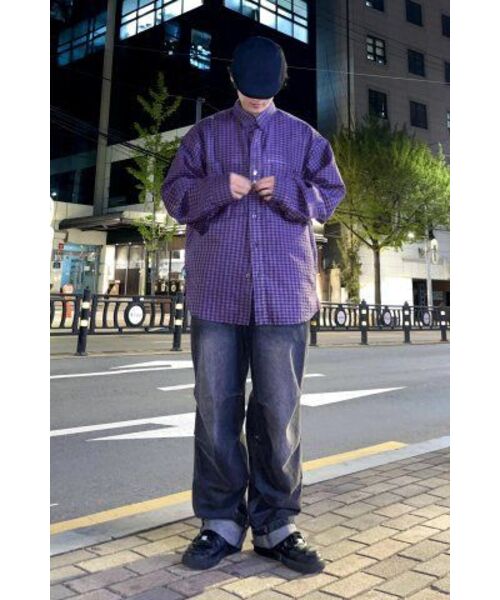 NOMANUAL(NOMANUAL)の「OVERDYED CHECK SHIRT - PURPLE(シャツ/ブラウス・メンズ・その他・MEDIUM/LARGE)」の12枚目の写真