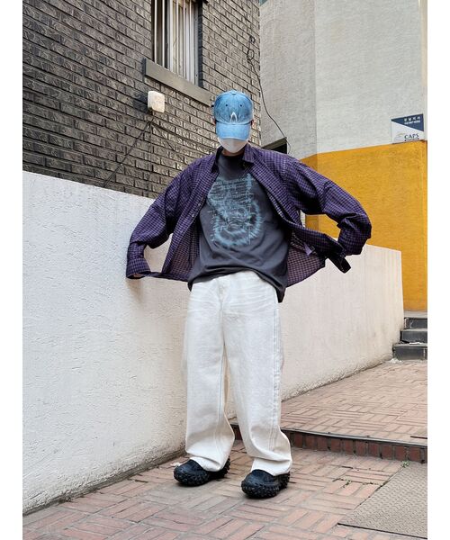 NOMANUAL(NOMANUAL)の「OVERDYED CHECK SHIRT - PURPLE(シャツ/ブラウス・メンズ・その他・MEDIUM/LARGE)」の2枚目の写真