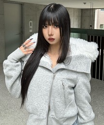 KsG（ケーエスジー）の「フェイクファージップアップジャケット（テーラードジャケット）」