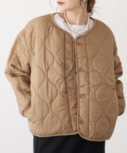 OMNES（オムネス）の「ウェーブキルトショートジャケット キルティングジャケット（その他アウター・レディース・ベージュ・L）」の5枚目の写真