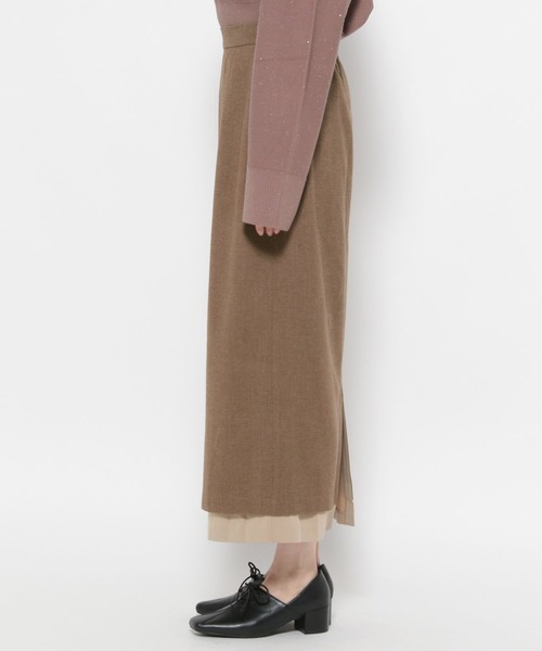 mysty woman（ミスティウーマン）の「裾配色タイトスカート　622296（スカート・レディース・ベージュ/ライトグレー/ブラック・FREE）」の9枚目の写真