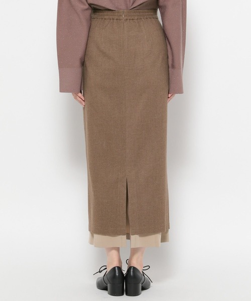 mysty woman（ミスティウーマン）の「裾配色タイトスカート　622296（スカート・レディース・ベージュ/ライトグレー/ブラック・FREE）」の10枚目の写真