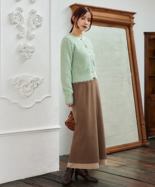 mysty woman（ミスティウーマン）の「裾配色タイトスカート　622296（スカート・レディース・ベージュ/ライトグレー/ブラック・FREE）」の21枚目の写真