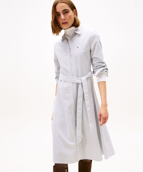 TOMMY HILFIGER（トミーヒルフィガー）の「オックスフォードシャツワンピース（ワンピース・レディース・ブルー・32inch/36inch/34inch）」の3枚目の写真