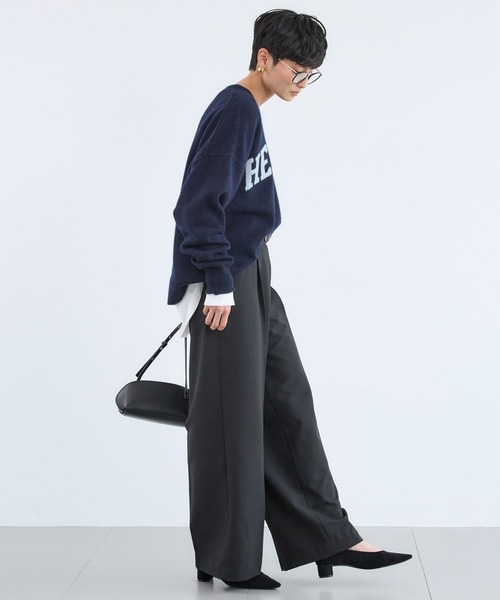 BARNYARDSTORM（バンヤードストーム）の「BARNYARDSTORM / マシュマロワイドパンツ【撥水・セットアップ対応】（スラックス・レディース・オフホワイト/ブラック/キャメル・S/M）」の5枚目の写真