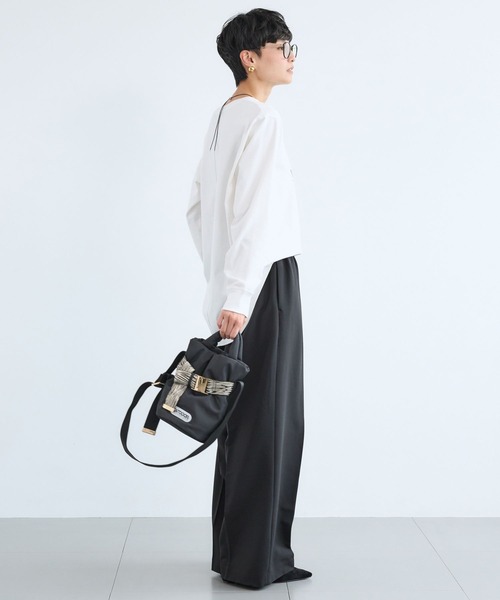 BARNYARDSTORM（バンヤードストーム）の「BARNYARDSTORM / マシュマロワイドパンツ【撥水・セットアップ対応】（スラックス・レディース・オフホワイト/ブラック/キャメル・S/M）」の20枚目の写真