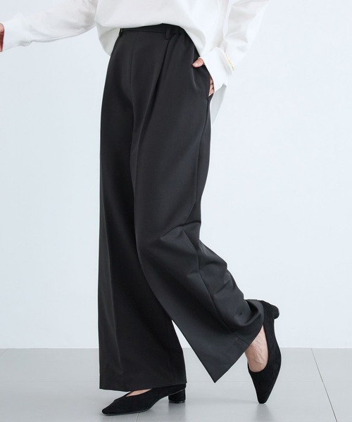 BARNYARDSTORM（バンヤードストーム）の「BARNYARDSTORM / マシュマロワイドパンツ【撥水・セットアップ対応】（スラックス・レディース・オフホワイト/ブラック/キャメル・S/M）」の8枚目の写真