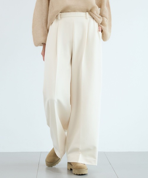 BARNYARDSTORM（バンヤードストーム）の「BARNYARDSTORM / マシュマロワイドパンツ【撥水・セットアップ対応】（スラックス・レディース・オフホワイト/ブラック/キャメル・S/M）」の17枚目の写真
