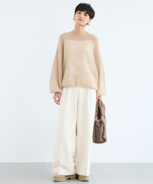 BARNYARDSTORM（バンヤードストーム）の「BARNYARDSTORM / マシュマロワイドパンツ【撥水・セットアップ対応】（スラックス・レディース・オフホワイト/ブラック/キャメル・S/M）」の13枚目の写真