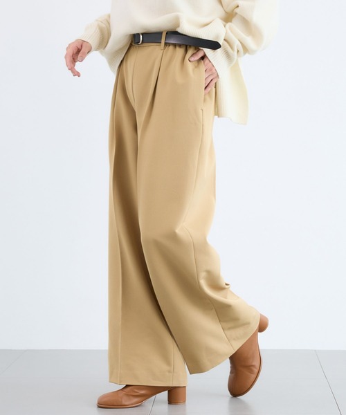 BARNYARDSTORM（バンヤードストーム）の「BARNYARDSTORM / マシュマロワイドパンツ【撥水・セットアップ対応】（スラックス・レディース・オフホワイト/ブラック/キャメル・S/M）」の12枚目の写真