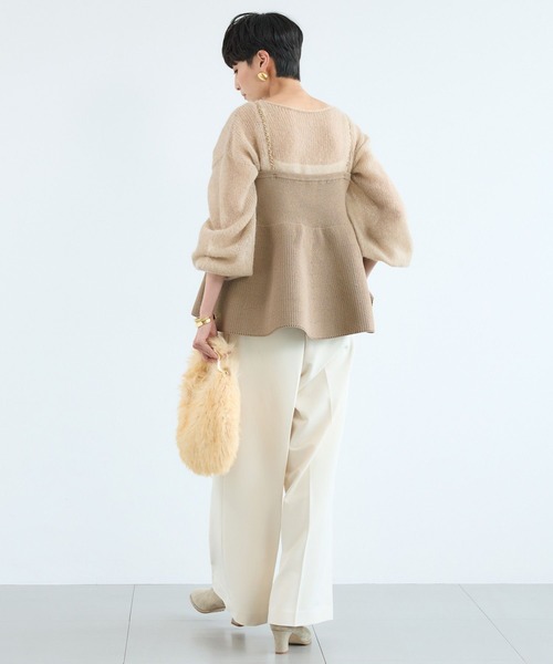 BARNYARDSTORM（バンヤードストーム）の「BARNYARDSTORM / マシュマロワイドパンツ【撥水・セットアップ対応】（スラックス・レディース・オフホワイト/ブラック/キャメル・S/M）」の16枚目の写真