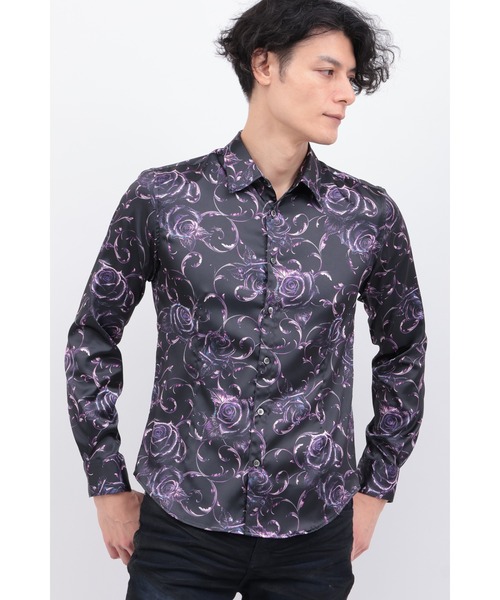 TORNADO MART(トルネードマート)の「フィリグリーローズプリントシャツ(シャツ/ブラウス・メンズ・オフホワイト/マルチ・M/L/LL/XXL)」の2枚目の写真