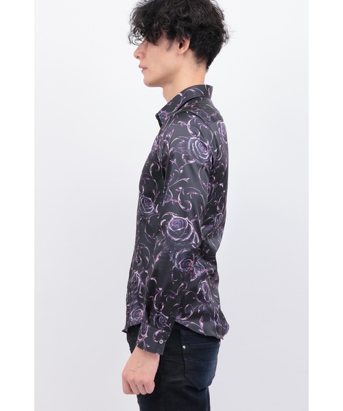 TORNADO MART(トルネードマート)の「フィリグリーローズプリントシャツ(シャツ/ブラウス・メンズ・オフホワイト/マルチ・M/L/LL/XXL)」の5枚目の写真