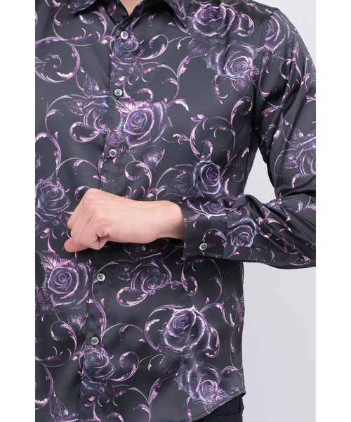 TORNADO MART(トルネードマート)の「フィリグリーローズプリントシャツ(シャツ/ブラウス・メンズ・オフホワイト/マルチ・M/L/LL/XXL)」の8枚目の写真