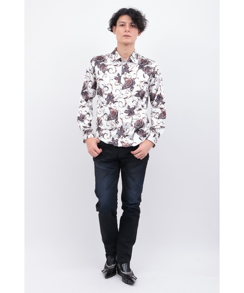 TORNADO MART(トルネードマート)の「フィリグリーローズプリントシャツ(シャツ/ブラウス・メンズ・オフホワイト/マルチ・M/L/LL/XXL)」の9枚目の写真
