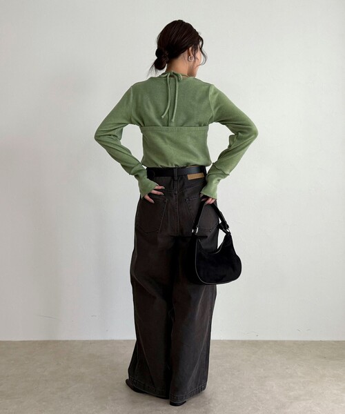 fredy emue（フレディエミュ）の「ビスチェレイヤードロンTセット（Tシャツ/カットソー・レディース・ライトグリーン/ベージュ/チャコールグレー・38）」の14枚目の写真