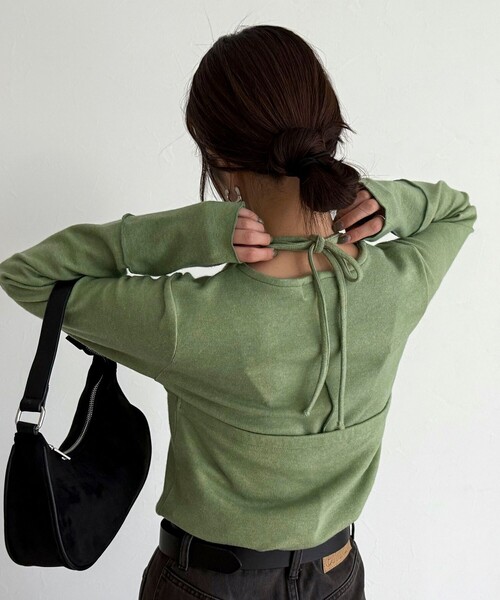 fredy emue（フレディエミュ）の「ビスチェレイヤードロンTセット（Tシャツ/カットソー・レディース・ライトグリーン/ベージュ/チャコールグレー・38）」の19枚目の写真