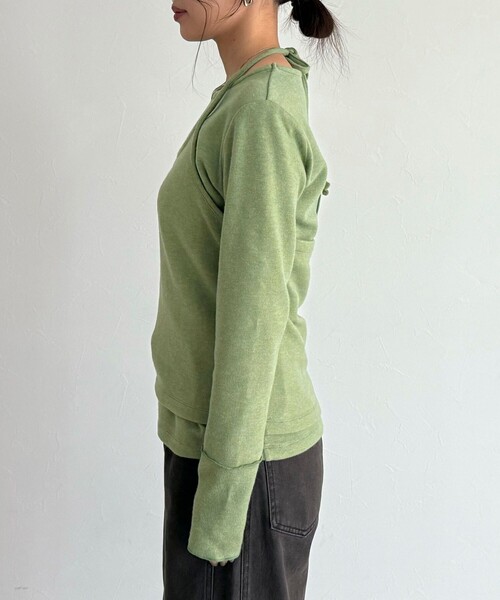 fredy emue（フレディエミュ）の「ビスチェレイヤードロンTセット（Tシャツ/カットソー・レディース・ライトグリーン/ベージュ/チャコールグレー・38）」の22枚目の写真