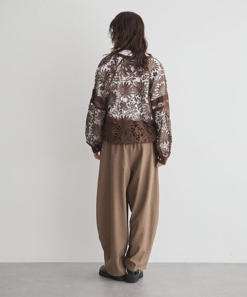 GARAGE OF GOOD CLOTHING（ガレージオブグッドクロージング）の「ライン入レースブラウス4（シャツ/ブラウス・レディース・ブラック/ホワイト/ブラウン・FREE）」の4枚目の写真