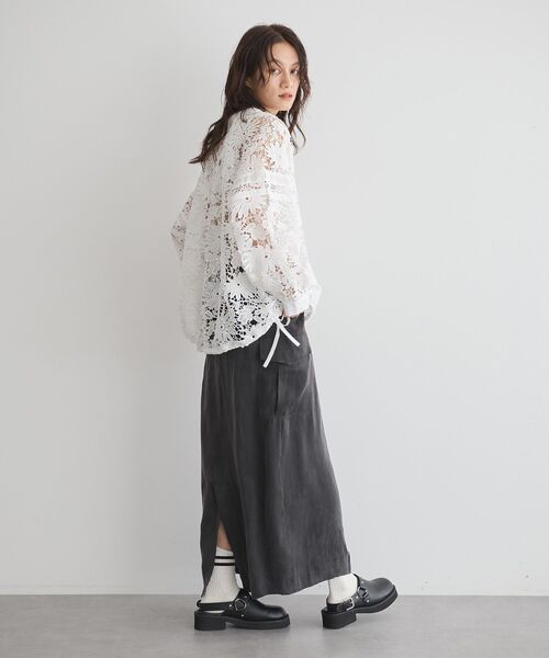 GARAGE OF GOOD CLOTHING（ガレージオブグッドクロージング）の「ライン入レースブラウス4（シャツ/ブラウス・レディース・ブラック/ホワイト/ブラウン・FREE）」の12枚目の写真