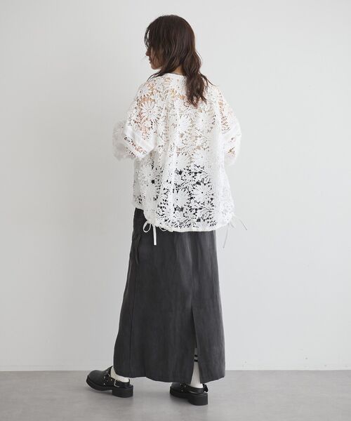 GARAGE OF GOOD CLOTHING（ガレージオブグッドクロージング）の「ライン入レースブラウス4（シャツ/ブラウス・レディース・ブラック/ホワイト/ブラウン・FREE）」の13枚目の写真