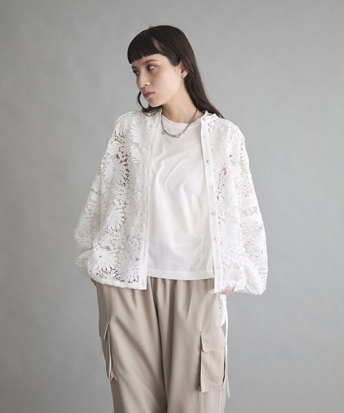 GARAGE OF GOOD CLOTHING（ガレージオブグッドクロージング）の「ライン入レースブラウス4（シャツ/ブラウス・レディース・ブラック/ホワイト/ブラウン・FREE）」の14枚目の写真