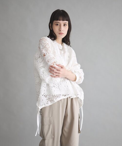 GARAGE OF GOOD CLOTHING（ガレージオブグッドクロージング）の「ライン入レースブラウス4（シャツ/ブラウス・レディース・ブラック/ホワイト/ブラウン・FREE）」の15枚目の写真