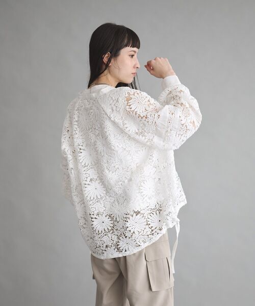 GARAGE OF GOOD CLOTHING（ガレージオブグッドクロージング）の「ライン入レースブラウス4（シャツ/ブラウス・レディース・ブラック/ホワイト/ブラウン・FREE）」の16枚目の写真
