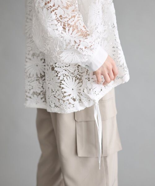 GARAGE OF GOOD CLOTHING（ガレージオブグッドクロージング）の「ライン入レースブラウス4（シャツ/ブラウス・レディース・ブラック/ホワイト/ブラウン・FREE）」の18枚目の写真