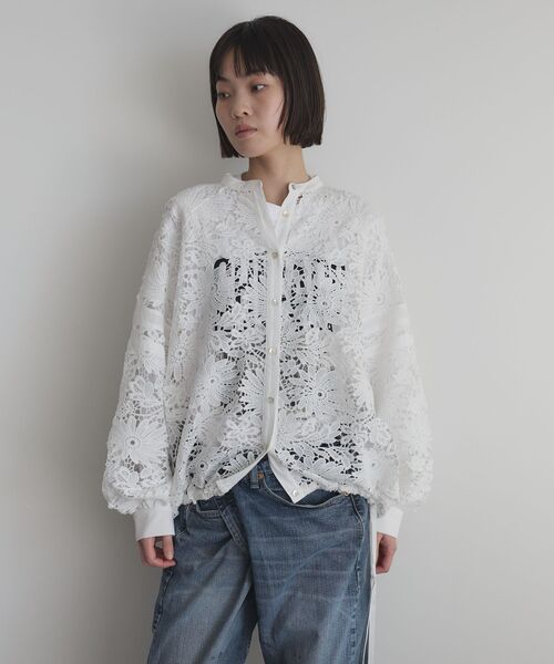 GARAGE OF GOOD CLOTHING（ガレージオブグッドクロージング）の「ライン入レースブラウス4（シャツ/ブラウス・レディース・ブラック/ホワイト/ブラウン・FREE）」の21枚目の写真