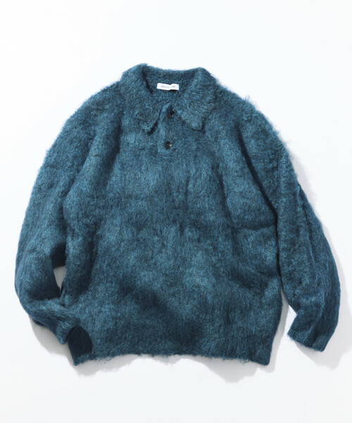FREAK'S STORE(フリークスストア)の「シャギーニットポロ セーター(ニット/セーター・メンズ・チャコールグレー/ベージュ/ブラウン/ブルー・SMALL/MEDIUM/LARGE)」の4枚目の写真