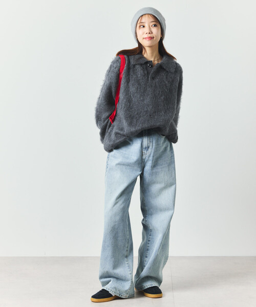 FREAK'S STORE(フリークスストア)の「シャギーニットポロ セーター(ニット/セーター・メンズ・チャコールグレー/ベージュ/ブラウン/ブルー・SMALL/MEDIUM/LARGE)」の11枚目の写真