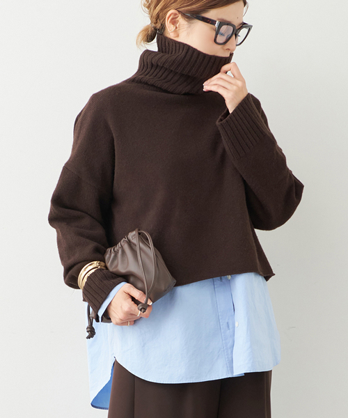 Deuxieme Classe（ドゥーズィエムクラス）の「追加 *Cropped タートルネック ニット（ニット/セーター・レディース・ブラック/ブラウン・FREE）」の21枚目の写真