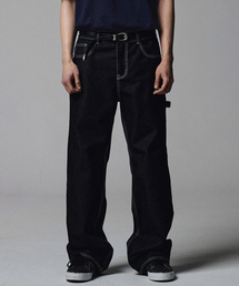 NOT4NERD(�m�b�g�t�H�[�i�[�h)��Carpenter Flare Fit Denim Pants - Black(�f�j���p���c)