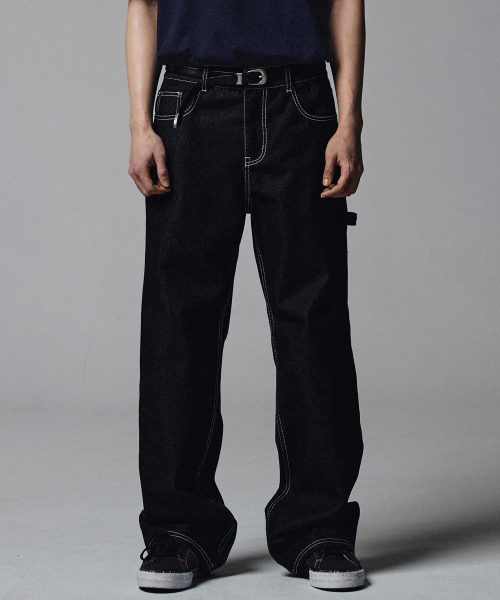 NOT4NERD(ノットフォーナード)の「Carpenter Flare Fit Denim Pants - Black(デニムパンツ・レディース・その他・MEDIUM/LARGE/X-LARGE)」の1枚目の写真