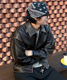 LEIRE（ルアール）の「ヴィンテージウォッシングレザージャケット[ブラウン]（ライダースジャケット）」