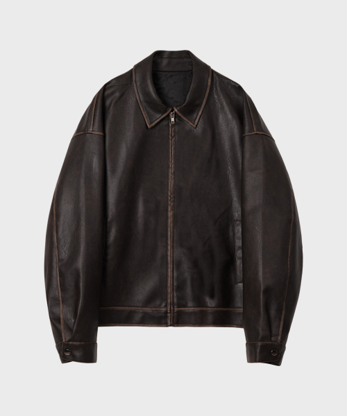 LEIRE（ルアール）の「ヴィンテージウォッシングレザージャケット[ブラウン]（ライダースジャケット・メンズ・その他・MEDIUM/LARGE/X-LARGE）」の4枚目の写真