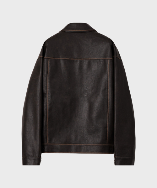 LEIRE（ルアール）の「ヴィンテージウォッシングレザージャケット[ブラウン]（ライダースジャケット・メンズ・その他・MEDIUM/LARGE/X-LARGE）」の5枚目の写真