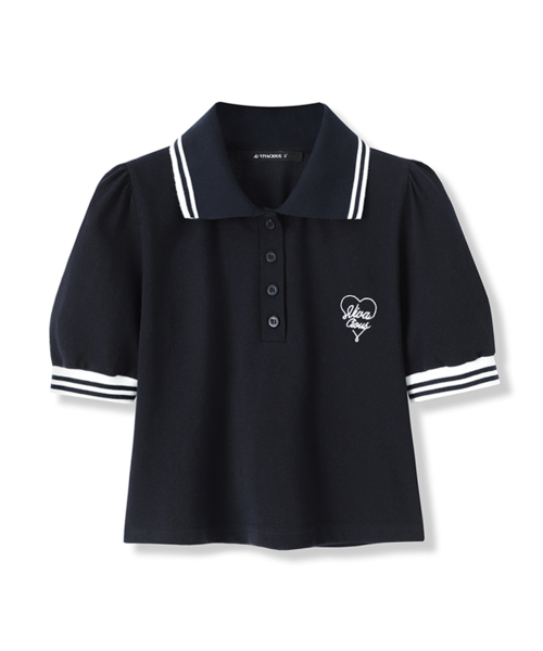 Vivacious(ビバシャス)の「Petit Collar Shirt - 4COL(ポロシャツ・レディース・ホワイト/グレー/ネイビー/チャコール・MEDIUM/SMALL)」の10枚目の写真