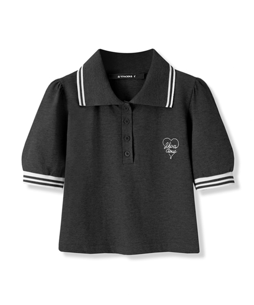 Vivacious(ビバシャス)の「Petit Collar Shirt - 4COL(ポロシャツ・レディース・ホワイト/グレー/ネイビー/チャコール・MEDIUM/SMALL)」の11枚目の写真
