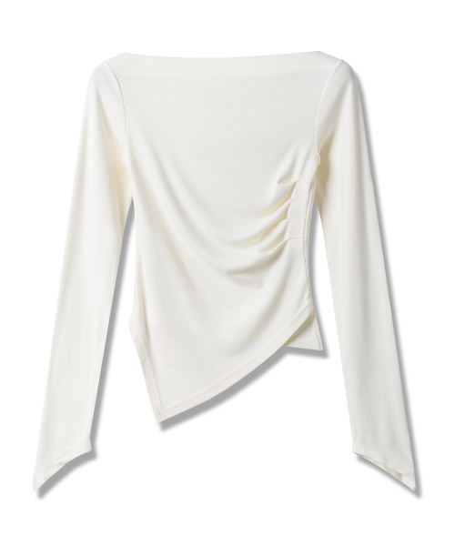 Vivacious(ビバシャス)の「V Drape Long Sleeve - 3COL(Tシャツ/カットソー・レディース・ブラック/アイボリー/チャコール・SMALL/MEDIUM/LARGE)」の9枚目の写真