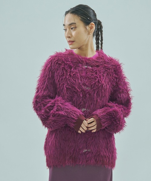 ROSE BUD(ローズバッド)の「FEATHERYARN CARDIGAN(カーディガン/ボレロ・レディース・ブラック/パープル/イエロー・ONE SIZE)」の15枚目の写真
