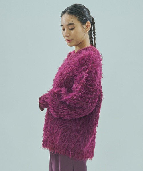 ROSE BUD(ローズバッド)の「FEATHERYARN CARDIGAN(カーディガン/ボレロ・レディース・ブラック/パープル/イエロー・ONE SIZE)」の16枚目の写真
