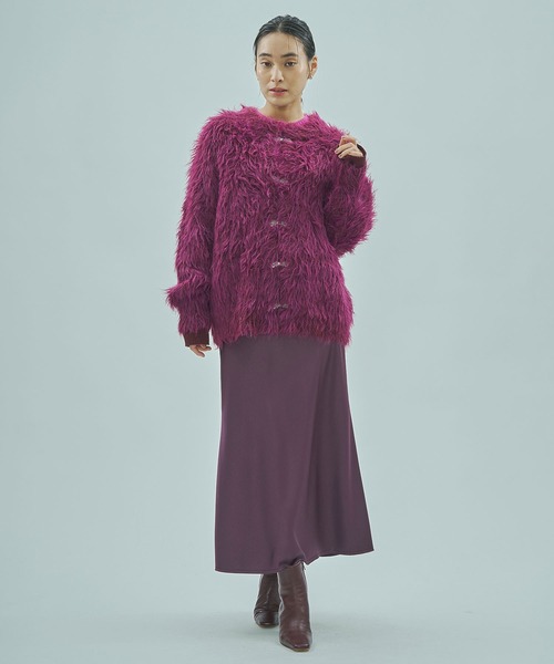 ROSE BUD(ローズバッド)の「FEATHERYARN CARDIGAN(カーディガン/ボレロ・レディース・ブラック/パープル/イエロー・ONE SIZE)」の18枚目の写真