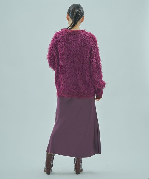 ROSE BUD(ローズバッド)の「FEATHERYARN CARDIGAN(カーディガン/ボレロ・レディース・ブラック/パープル/イエロー・ONE SIZE)」の8枚目の写真