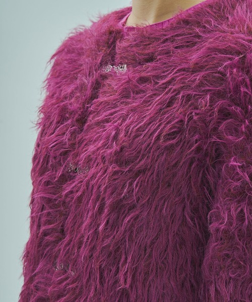 ROSE BUD(ローズバッド)の「FEATHERYARN CARDIGAN(カーディガン/ボレロ・レディース・ブラック/パープル/イエロー・ONE SIZE)」の10枚目の写真