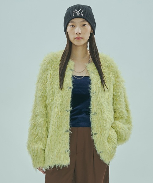 ROSE BUD(ローズバッド)の「FEATHERYARN CARDIGAN(カーディガン/ボレロ・レディース・ブラック/パープル/イエロー・ONE SIZE)」の11枚目の写真