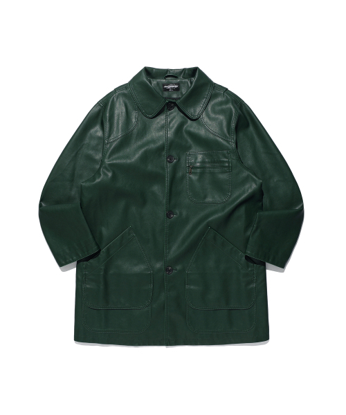 PU LEATHER WORK CAR COAT_GREEN(NG2FFUB840A)